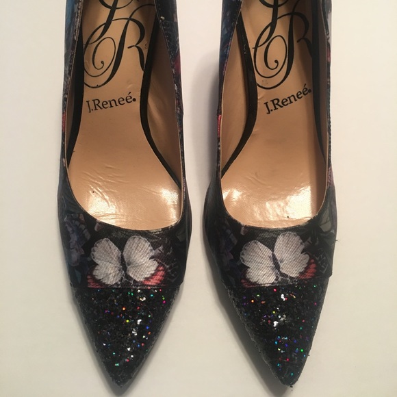 💎J. Renee multi-color pump w/black sequined toe - Picture 3 of 8